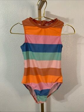 art class Girls' One-Piece Swim - Orange & Peach